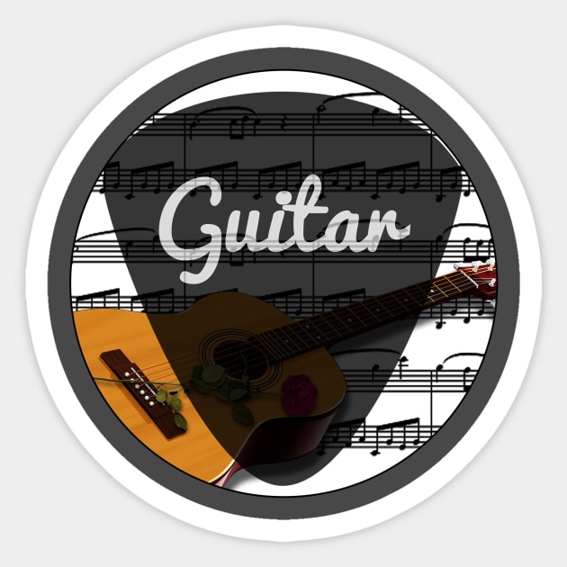 Acoustic Guitar Pick Sticker by outrigger